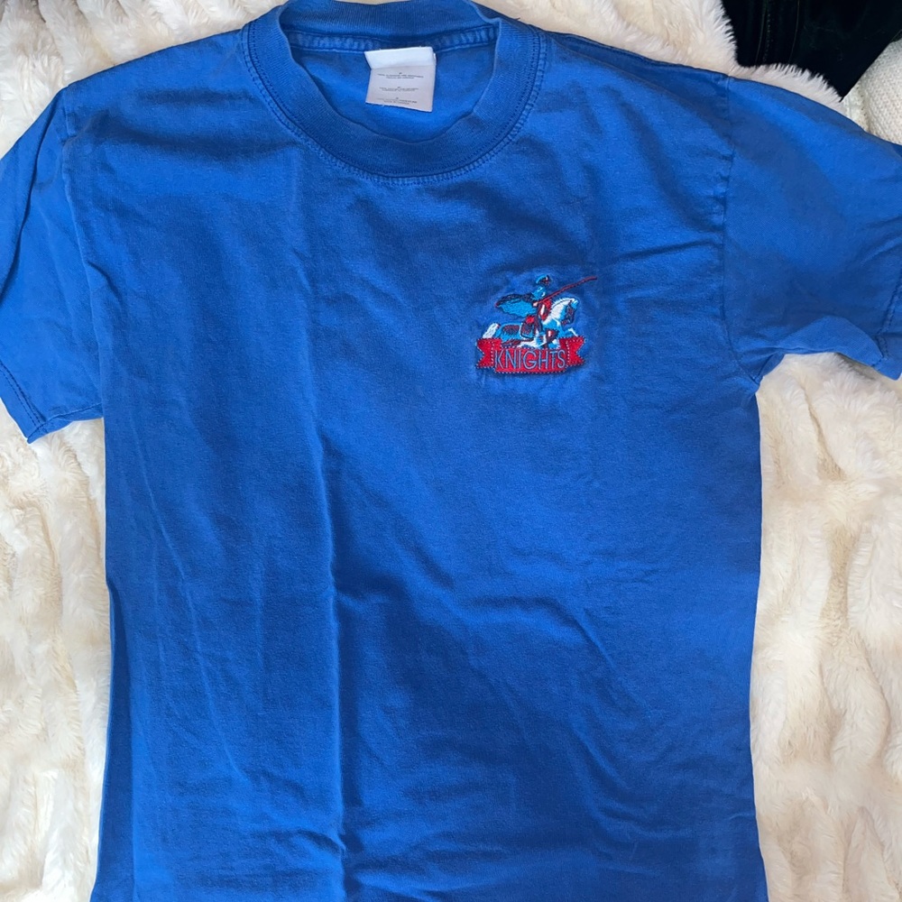 🌸Blue embroidered “knights” t-shirt